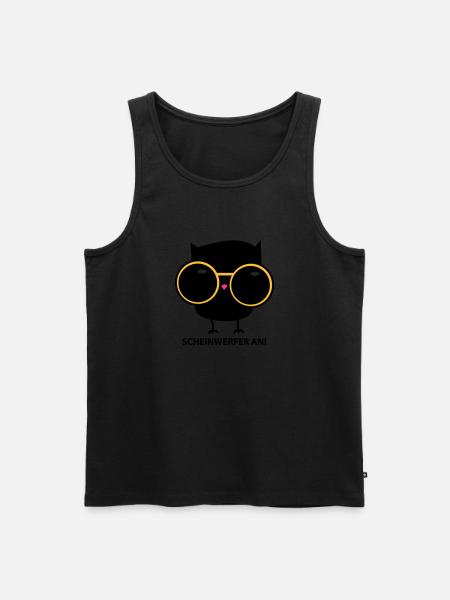 Eule mit Brille (b) - Männer Premium Bio Tank Top - Schwarz