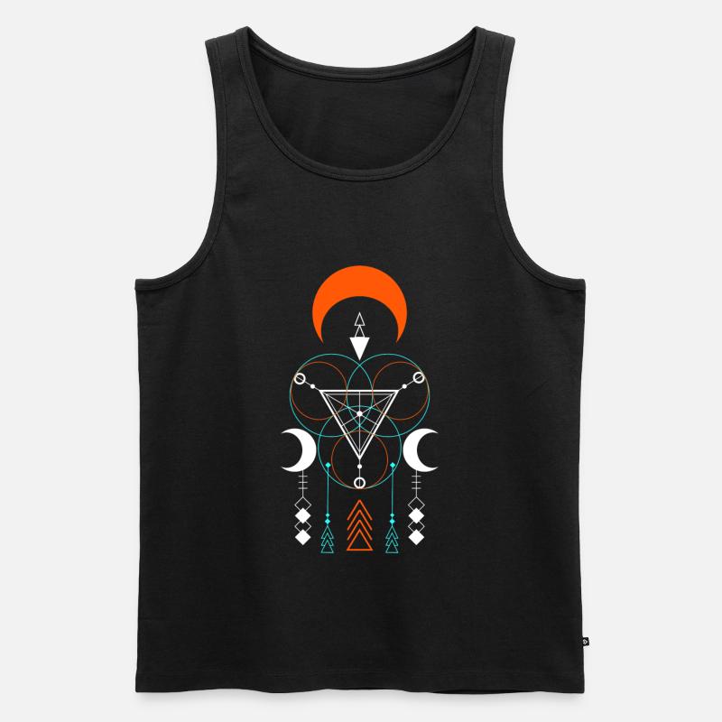 Zeichen Sprituell Bunt Bedeutung - Männer Premium Bio Tank Top - Schwarz