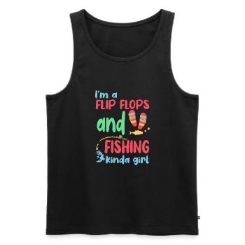 Ich bin ein Flip Flop und Fischer Mädchen - Männer Premium Bio Tank Top - Schwarz - Vorne - AI Model Male 178 light (178cm)