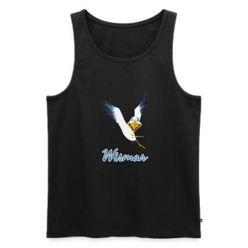 Lachmöwe Wismar - Männer Premium Bio Tank Top - Schwarz - Vorne - AI Model Male 178 light (178cm)