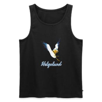 Lachmöwe Helgoland - Männer Premium Bio Tank Top - Schwarz - Vorne - AI Model Male 178 light (178cm)