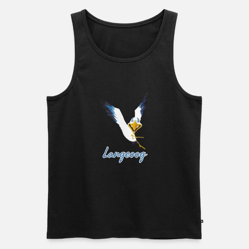 Lachmöwe Langeoog - Männer Premium Bio Tank Top - Schwarz