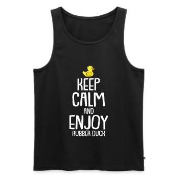 Rubber duck squeaky duck - Men's Premium Organic Tank Top - black - Front - Michal (187cm)