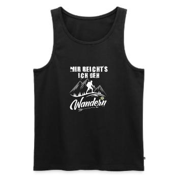 MIR REICHTS - ICH GEH WANDERN - Männer Premium Bio Tank Top - Schwarz - Vorne - Michal (187cm)