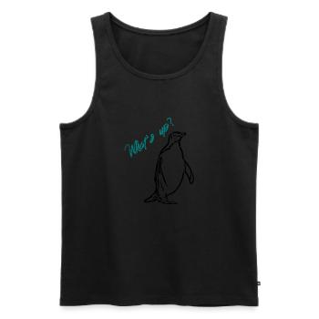 Penguin - What's up? - Men's Premium Organic Tank Top - black - Front - Michal (187cm)
