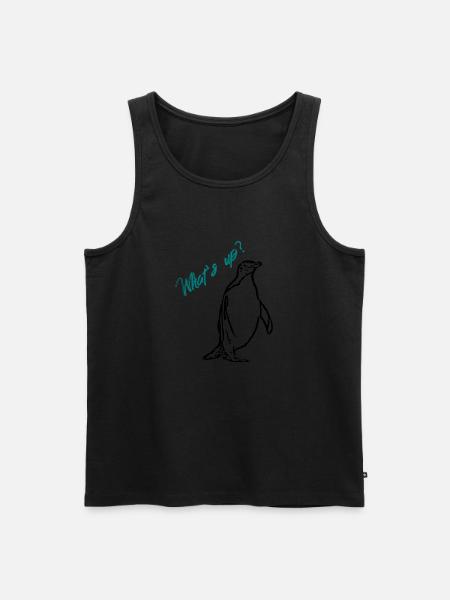 Pinguin - What´s up? - Männer Premium Bio Tank Top - Schwarz