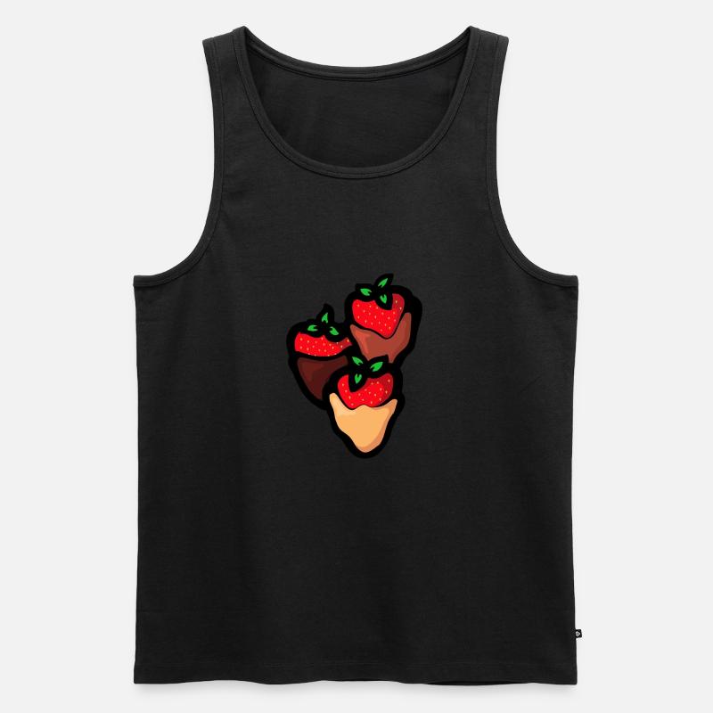 Erdbeeren - Männer Premium Bio Tank Top - Schwarz