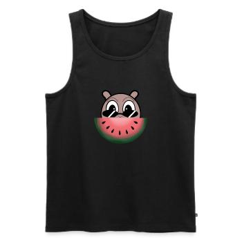 Watermelon character - Men's Premium Organic Tank Top - black - Front - AI Model Male 178 light (178cm)