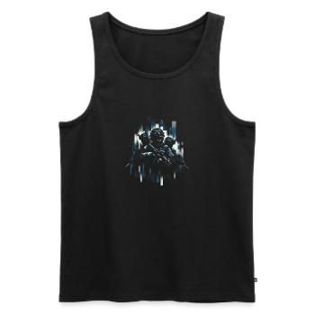Stealth-Squad-Hinterhalt - Männer Premium Bio Tank Top - Schwarz - Vorne - AI Model Male 178 light (178cm)