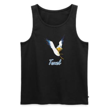 Lachmöwe Texel - Männer Premium Bio Tank Top - Schwarz - Vorne - AI Model Male 178 light (178cm)