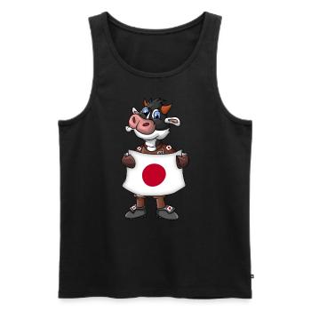 Japan Cow Fan - Men's Premium Organic Tank Top - black - Front - Michal (187cm)