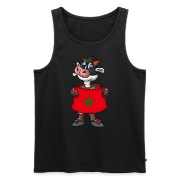 Morocco Cow Fan - Men's Premium Organic Tank Top - black - Front - AI Model Male 178 light (178cm)