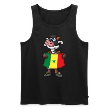 Sénégal Éventail de vaches - Débardeur bio Premium Homme - noir - Devant - Michal (187cm)