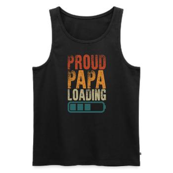 Proud daddy loading fathers Father's Day - Men's Premium Organic Tank Top - black - Front - Michal (187cm)
