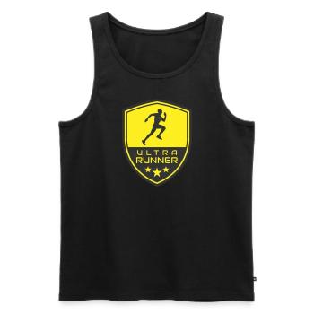 ULTRA RUNNER LOGO - Männer Premium Bio Tank Top - Schwarz - Vorne - Michal (187cm)