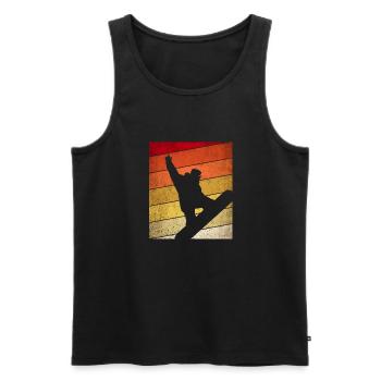Retro Snowboard Snowboarder Winter Sport Oldschool - Men's Premium Organic Tank Top - black - Front - AI Model Male 178 light (178cm)