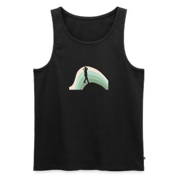 Double Axe Axe Throwing - Men's Premium Organic Tank Top - black - Front - AI Model Male 178 light (178cm)