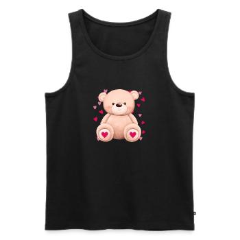 Cute cuddly bear - Men's Premium Organic Tank Top - black - Front - AI Model Male 178 light (178cm)