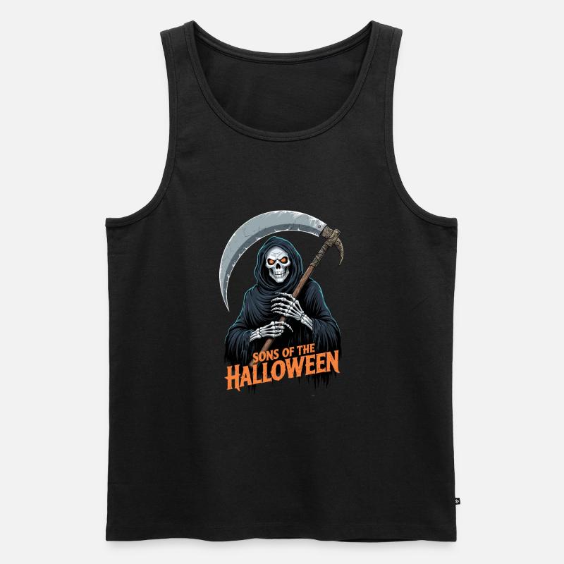 Halloween Sensenmann - Männer Premium Bio Tank Top - Schwarz