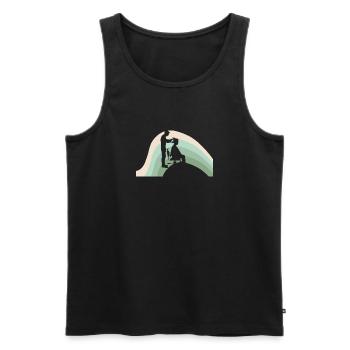 Hairdresser Apprenticeship Comb - Men's Premium Organic Tank Top - black - Front - Michal (187cm)
