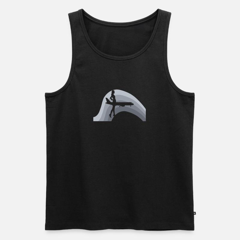 Flugbegleiter Flugbegleiterin - Männer Premium Bio Tank Top - Schwarz