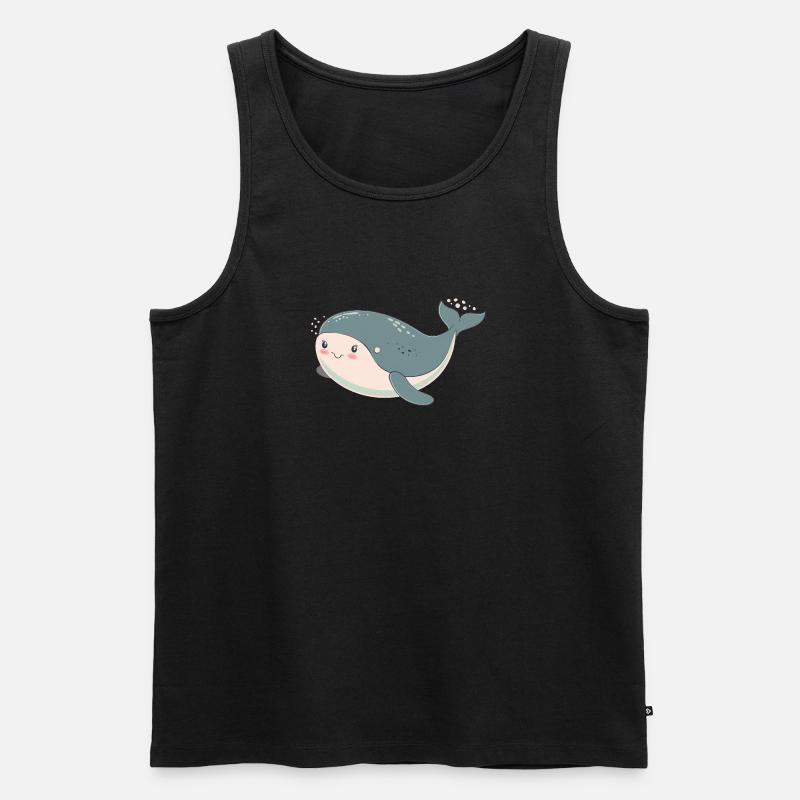 Meeresleben Flosse - Männer Premium Bio Tank Top - Schwarz