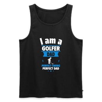 Golfer dad: Perfect swing, Father's Day gift - Men's Premium Organic Tank Top - black - Front - Michal (187cm)