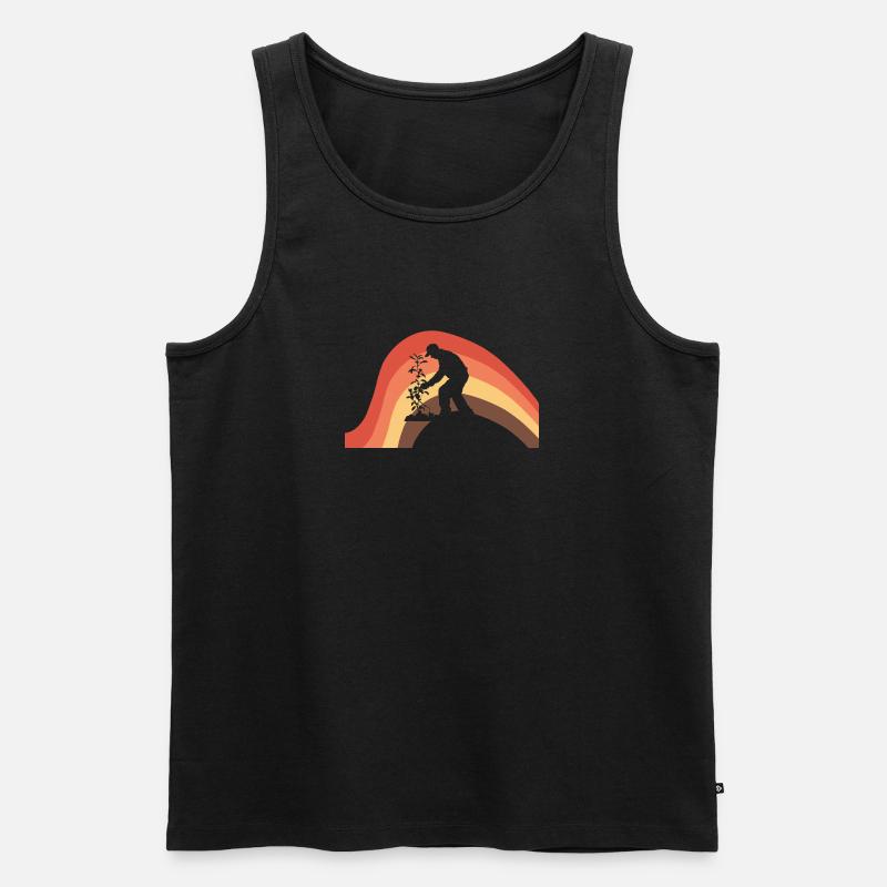 Gartenarbeit Blume Gartenbau - Männer Premium Bio Tank Top - Schwarz
