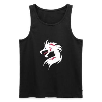❤️👄🐉Dragon en caractère chinois-Dragon d'amour- 龍 - Débardeur bio Premium Homme - noir - Devant - AI Model Male 178 light (178cm)