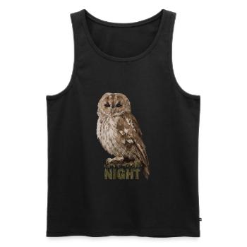 Night Owl | Men, women and children - Men's Premium Organic Tank Top - black - Front - AI Model Male 178 light (178cm)
