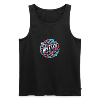 Untaka Wear Kollektion - Männer Premium Bio Tank Top - Schwarz - Vorne - AI Model Male 178 light (178cm)