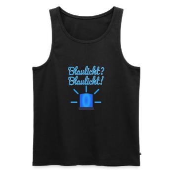 Blaulicht? Blaulicht! - Männer Premium Bio Tank Top - Schwarz - Vorne - Michal (187cm)