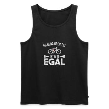 e-Bike Berg oder Tal - Männer Premium Bio Tank Top - Schwarz - Vorne - Michal (187cm)