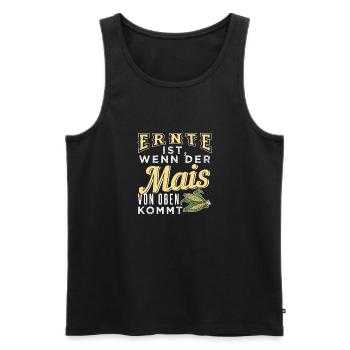 Ernte ist, wenn der Mais von oben kommt - Männer Premium Bio Tank Top - Schwarz - Vorne - AI Model Male 178 light (178cm)