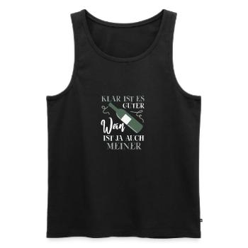 Klar ist es guter Wein, ist ja auch meiner - Männer Premium Bio Tank Top - Schwarz - Vorne - Michal (187cm)
