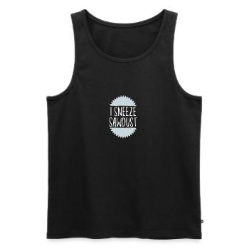 I sneeze sawdust - Männer Premium Bio Tank Top - Schwarz - Vorne - AI Model Male 178 light (178cm)