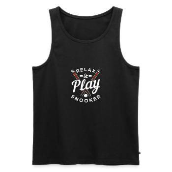 Relax & Play Snooker - Männer Premium Bio Tank Top - Schwarz - Vorne - Michal (187cm)