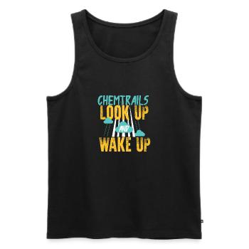 Chemtrails Verschwörungstheorie - Männer Premium Bio Tank Top - Schwarz - Vorne - AI Model Male 178 light (178cm)
