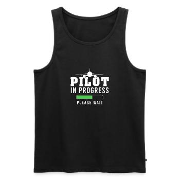 Pilot in training - Men's Premium Organic Tank Top - black - Front - Michal (187cm)
