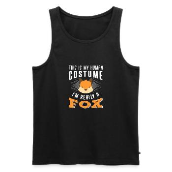Fuchs Menschen Kostüm - Männer Premium Bio Tank Top - Schwarz - Vorne - AI Model Male 178 light (178cm)