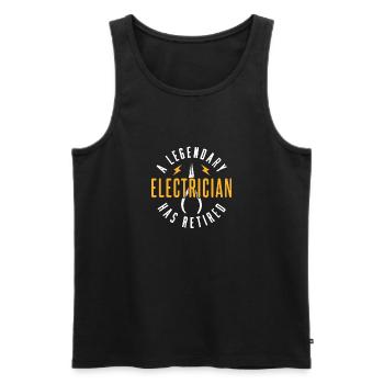 Electrician pensioner gift - Men's Premium Organic Tank Top - black - Front - Michal (187cm)