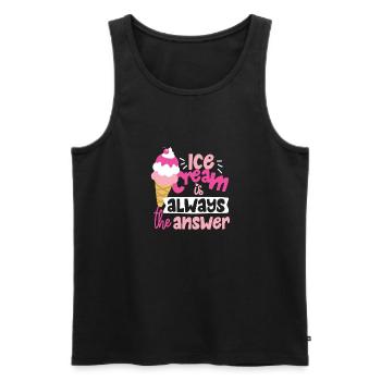 Ice cream ice cream cone answer - Men's Premium Organic Tank Top - black - Front - Michal (187cm)