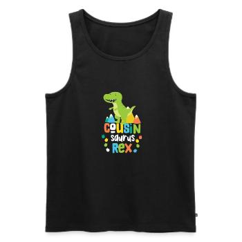 Cousin Cousin Saurus Rex Cousinsaurus - Men's Premium Organic Tank Top - black - Front - Michal (187cm)