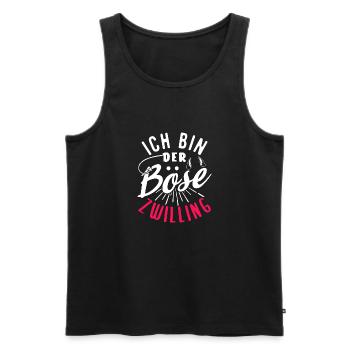 Ich bin der böse Zwilling - Männer Premium Bio Tank Top - Schwarz - Vorne - Michal (187cm)