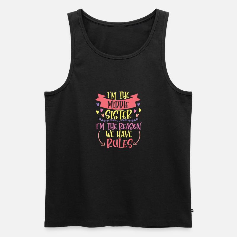 Schwester Mädchen Regeln Geschenk - Männer Premium Bio Tank Top - Schwarz