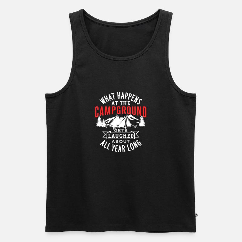 Camping Campingplatz Geschenk - Männer Premium Bio Tank Top - Schwarz