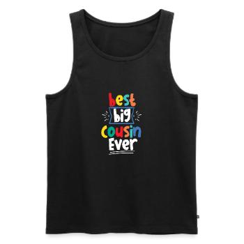 Bester Großer Cousin Großcousin Geschenk Jungen - Männer Premium Bio Tank Top - Schwarz - Vorne - Michal (187cm)