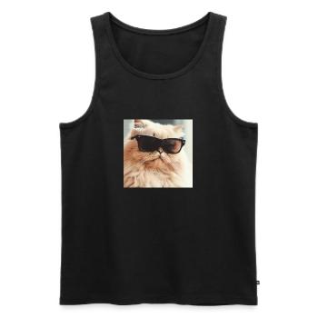 Persian cat Negan with sunglasses - Men's Premium Organic Tank Top - black - Front - Michal (187cm)