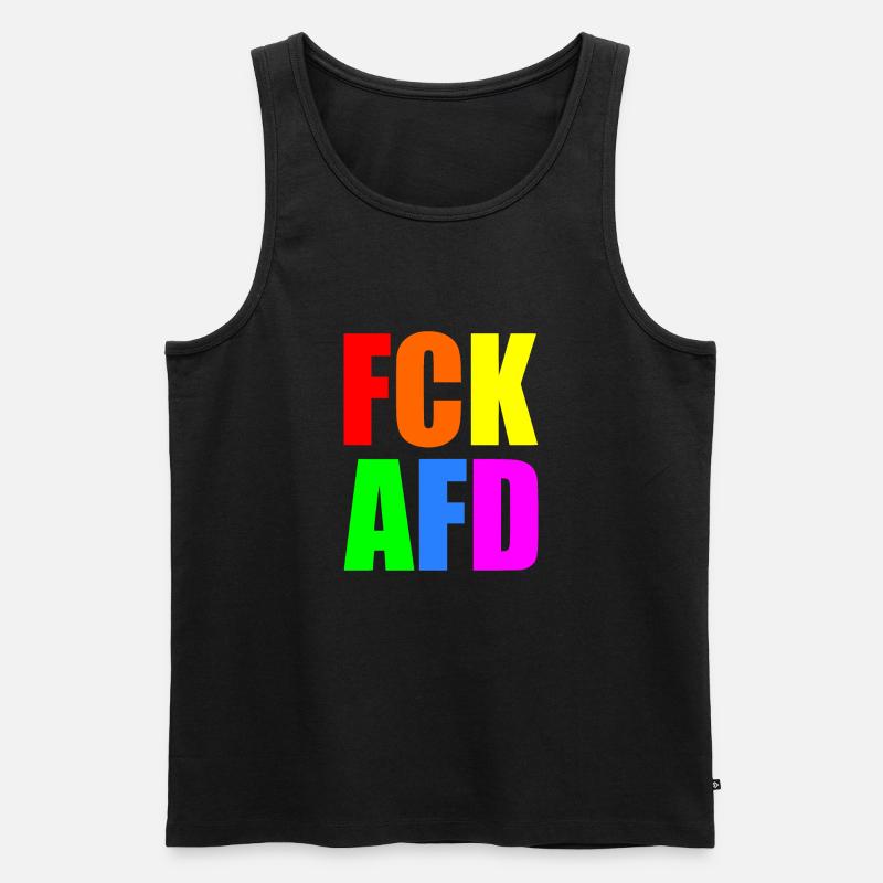 Fck afd - Männer Premium Bio Tank Top - Schwarz