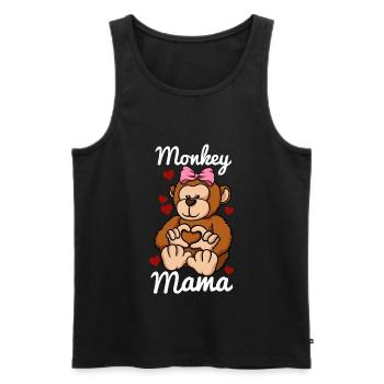 Monkey Mama Heart Monkey Love Monkey Mom - Men's Premium Organic Tank Top - black - Front - AI Model Male 178 light (178cm)
